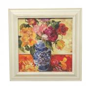 Kleines Bild Wandbild Blumen gerahmt 22cm