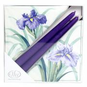 IHR Geschenkset Servietten m. Kerzen Empress cream purple 33x33c