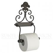 Toilettenpapierhalter WC-Rollenhalter Eisen antik-braun Landhaus
