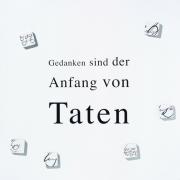 R�der Tafel Magnettafel Gedanken sind der Anfang... 40x40cm