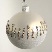 Christbaumkugel Baumschmuck champagner-silber 80mm