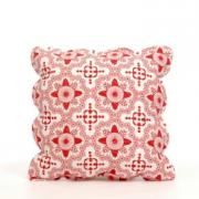 Kissen rot-creme gemustert 40x40cm