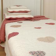 Clayre & Eef Tagesdecke Plaid gesteppt m. Herz-Patchwork 260x260