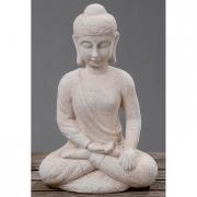 Buddha-Skulptur Keramik weiss 38cm