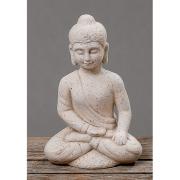 Buddha-Skulptur Keramik weiss 24cm