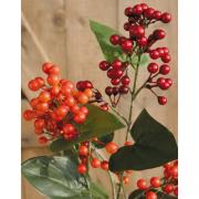 Beerenzweig Kunstblume Spitzenqualit�t rot 81cm