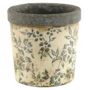 Keramik K�bel Pflanztopf Vintage Ranke rund 12cm