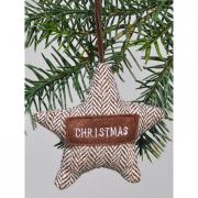 Dekoh�nger Stern aus Stoff Christmas braun