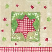 IHR Servietten Lunch 33x33cm Patchwork Stern Vichy Karo