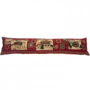 Zugluftstopper Zugluftdackel Gobelin Alpen Chalet rot 90cm