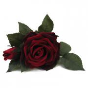 Rosenbouquet Samt Rose dunkelrot 20cm