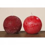 Kerze Kugelkerze Rustikkerze rot 7,5cm