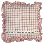 Clayre & Eef Kissen - H�lle Weihnachten Karo Ilex SC20 40x40cm