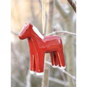Artefina Dekoh�nger Pferd Keramik rot wei� Weihnachten