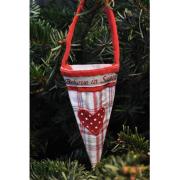 Artefina Spitzt�te Baumspitzt�te kariert mit Herz 13,5cm