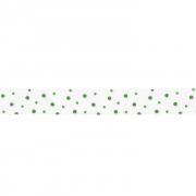 Geschenkband Band wei� gr�n gepunktet 10m