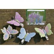 Dekoclip Schmetterling auf W�scheklammer 4tlg.