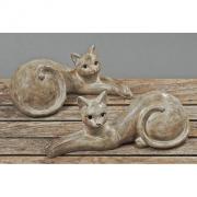 Dekofigur Katze Siamkatze creme-braun Mod. B 24cm
