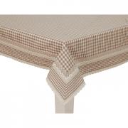 Clayre & Eef Tischdecke Flower Basket beige Vichykaro 100x100cm