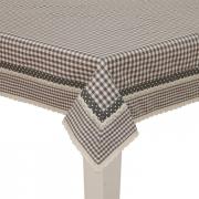 Clayre & Eef Tischdecke Flower Basket grau Vichykaro 100x100cm