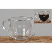 Kaffeetasse Tasse m. Untertasse Glas Coffee