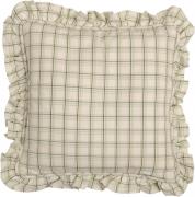 Clayre & Eef Kissenh�lle Baumwolle kariert creme-gr�n 40x40cm