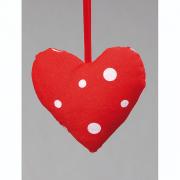 Dekoh�nger Herz aus Stoff rot wei� 18cm