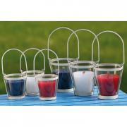 Kerze im Glas Windlicht Laterne wei� 11cm