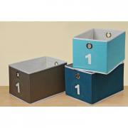 Box Aufbewahrungsbox Schachtel Manhattan blau-gr�n