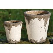 Blumentopf Pflanztopf Terrakotta creme Antik - Optik 15cm