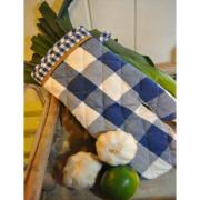 Artefina Ofenhandschuh blau wei� kariert