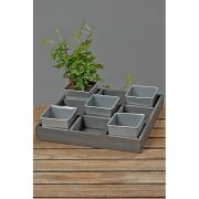 Blumentopf Metall Pflanztopf Set grau 6tlg.