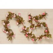 Girlande mit Rosen Rosengirlande creme - rosa 130cm