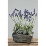 Lavendel Lavendelpflanze k�nstlich in Holzbox 50cm