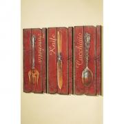 Bild Wandbild aus Holz Besteck Messer 60cm