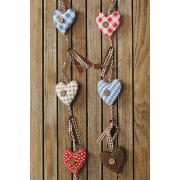 Girlande mit Stoffherzen Bayern Alpenstyle 85cm