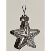 Dekoh�nger Baumschmuck Stern aus Glas antiksilber