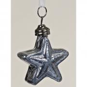 Dekoh�nger Baumschmuck Stern aus Glas Bauernsilber blau
