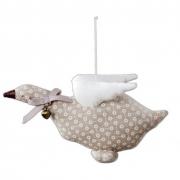 Gans aus Stoff zum H�ngen Kreise creme beige
