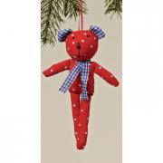 Dekoh�nger Anh�nger Teddyb�r rot-wei� gepunktet 14cm