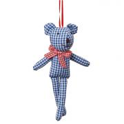 Dekoh�nger Anh�nger Teddyb�r blau-wei� 14cm