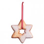 Anh�nger Stern aus Keramik Geb�ckoptik Baumschmuck 10cm