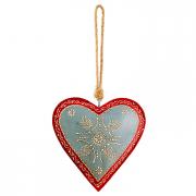 Dekoh�nger Herz Metall Anh�nger blau-rot 16cm