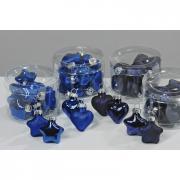 Baumschmuck Stern Christbaumschmuck Glas dunkelblau 12tlg.
