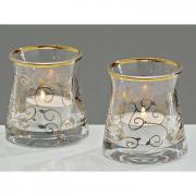 Teelichthalter Windlicht Set / 2 gold