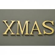 Wanddekoration Schriftzug XMAS gold