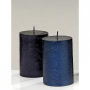 Kerze Stumpenkerze dunkelblau gl�nzend 10cm