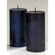 Kerze Stumpenkerze blau gl�nzend 15cm