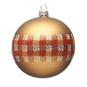 Christbaumkugel gold rot handbemalt 6cm
