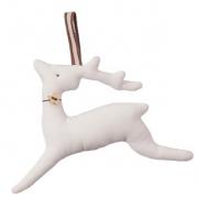 Dekoh�nger Rentier Baumschmuck Handarbeit wei� 11cm